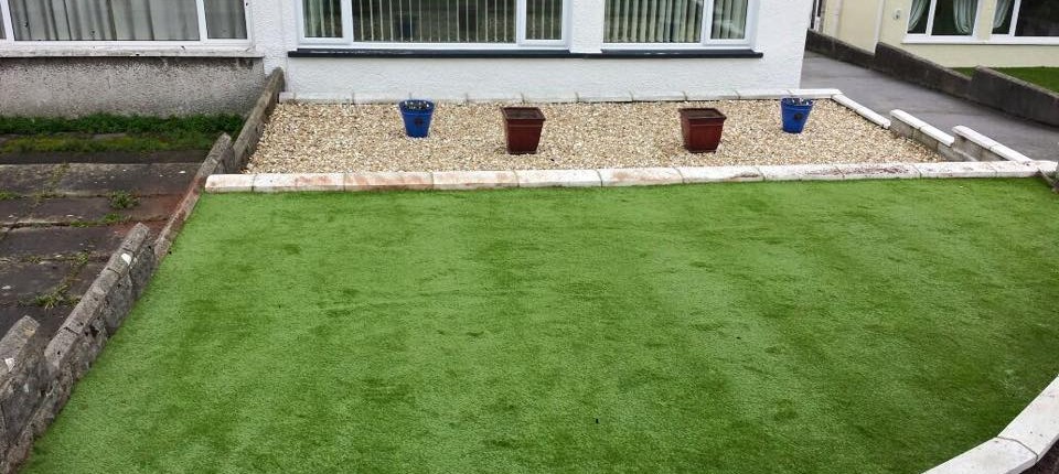 fully fitted artificial grass installed by our fitters for one of our customers in Bridgend