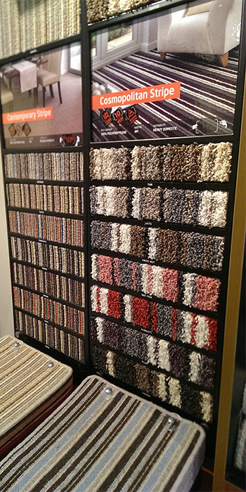 carpet selection at our showroom in Pontyclun